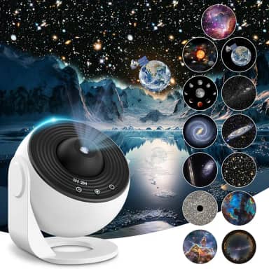 Projetor de Luz Galaxia, Projetor Galaxia, Projetor de Estrelas, Projetor de Luz, Galaxy Projector, Lâmpada de Projeção de Nebulosa Rotativa de 360, luz Noturna para Quarto, Preto E branco