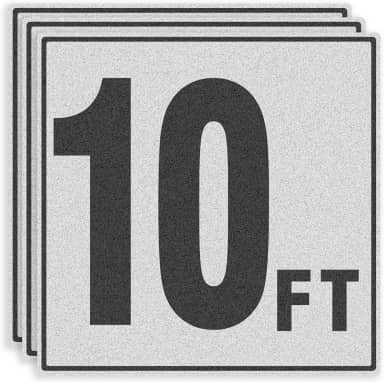 Marcadores de profundidade de piscina de 3 m – Pacote com 3 adesivos de vinil Joyfulmap 15 x 15 cm – Marcadores de número de piscina adesivos – Sinalização de segurança para decks de piscina