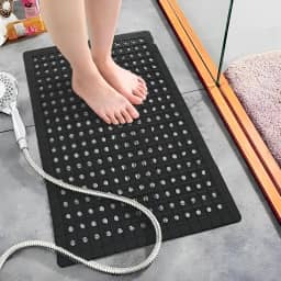 Tapete Antiderrapante para Box Banheiro Preto Segurança para Idosos e Crianças 42x30cm