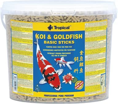 KOI & GOLDFISH BASIC STICKS - ração flutuante, completa para carpas e peixes vermelhos - Balde 430g