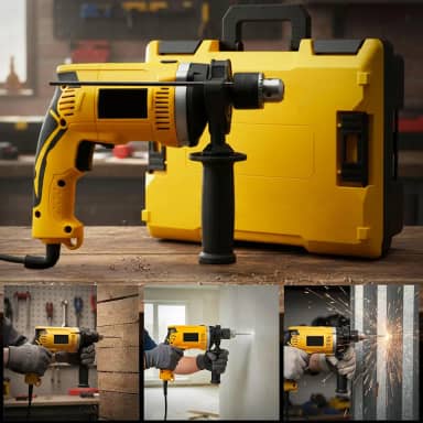 Furadeira Impacto Profissional Nakasaki 13mm 900w Com Maleta (Amarelo 110v)