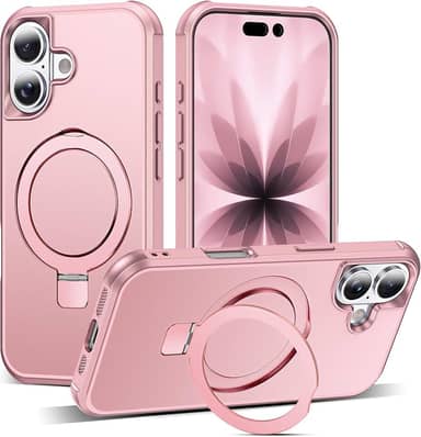 Capa compatível com iPhone 2025 com suporte magnético invisível para iPhone 2025 6,1 polegadas [compatível com Mag-Safe] [ótima sensação de aderência], ouro rosa
