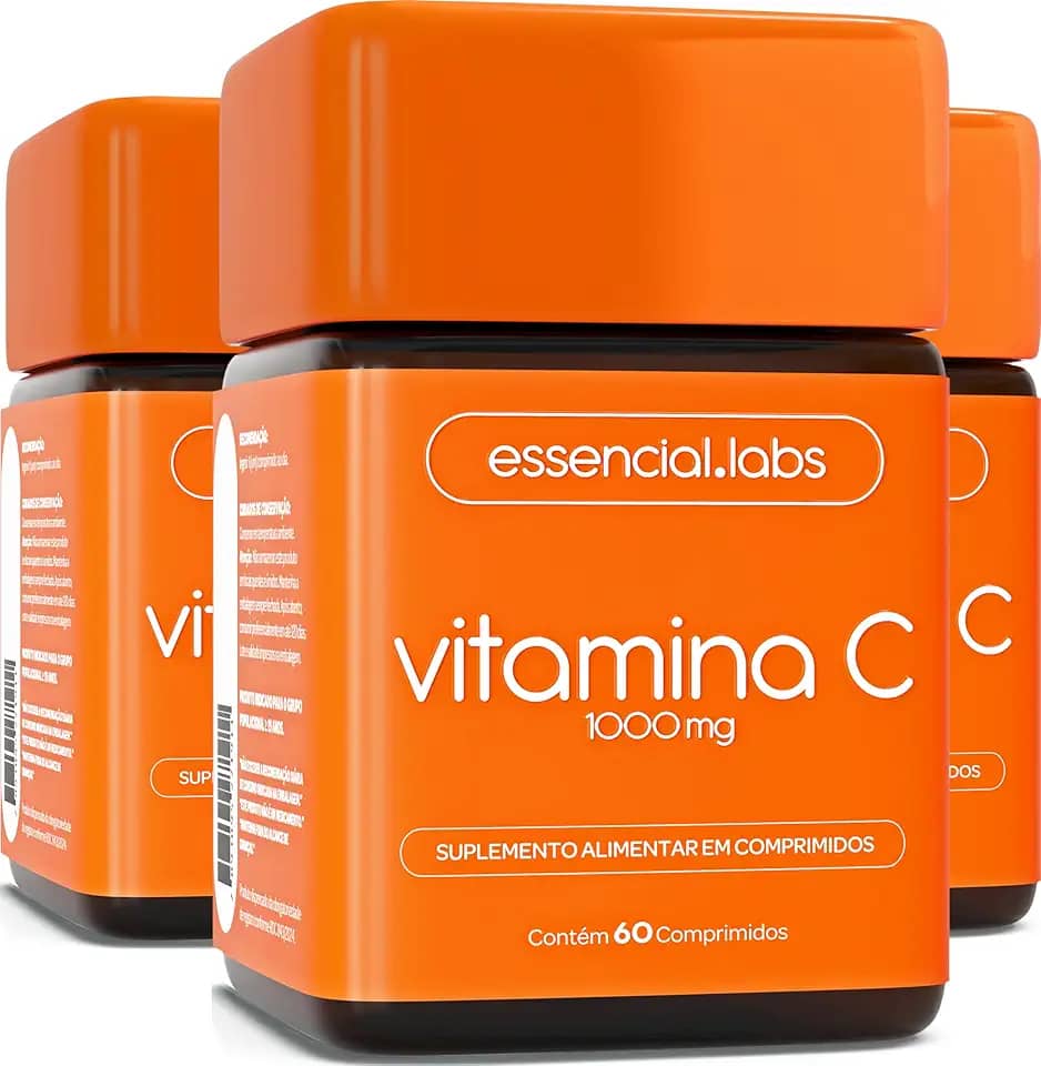 03 POTES DA VITAMINA C 1000mg - FÓRMULA 100% PURA E CONCENTRADA - 180 DOSES