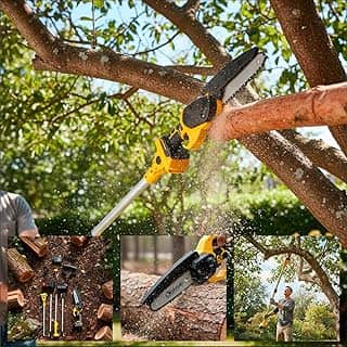 Mini Motosserra Podador Com CAbo Extensor a Bateria 30v 3m Altura Portátil