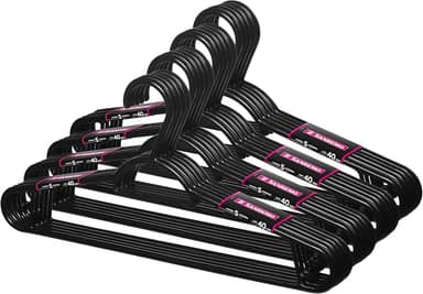 Sanremo - Conjunto com 20 Cabides Plástico Adulto para Roupas Médias Pendura Mais, Cor Prero, Linha Easy