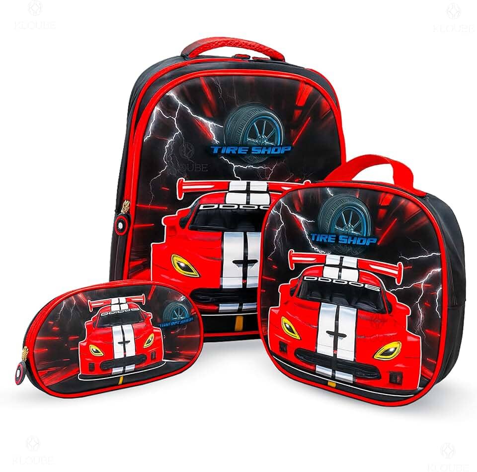 Conjunto Mochila Infantil Com Estojo E Lancheira Menino Kit 3 Em 1 Volta Às Aulas Organização E Estilo Creche Escola