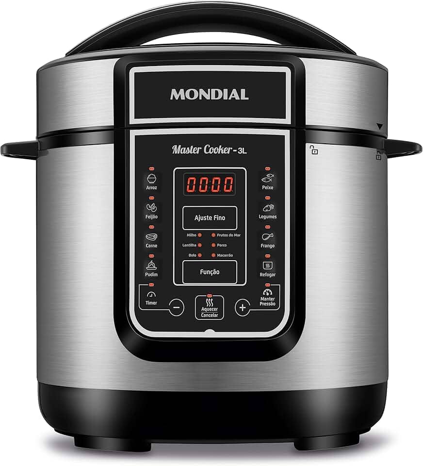 Panela de Pressão Elétrica Mondial, Master Cooker - 3L, 220V, Preto, 700W - PE-40