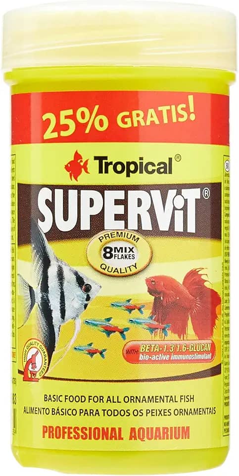 Ração Tropical Supervit Flake Para Peixes 25g Tropical Para Peixes