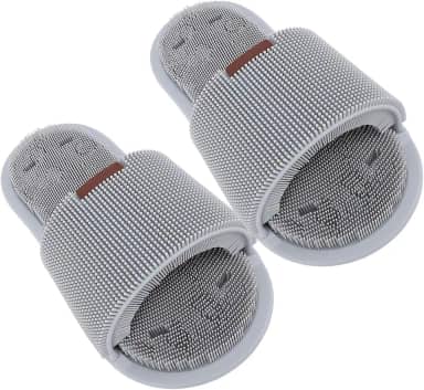 Chinelos para Esfregar Os Pés, Chinelos para Esfregar Os Pés Com Ventosa, 1 par de Limpeza de Pés para Chuveiro (Cinza)
