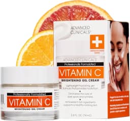 Advanced Clinicals Gel clareador de vitamina C creme facial com niacinamida + ácido hialurônico | Loção hidratante de vitamina C para o rosto diminui visivelmente a aparência de manchas escuras e tom