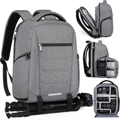 SDYSM Mochila profissional para câmera DSLR SLR sem espelho, impermeável, para laptop, com capa de chuva