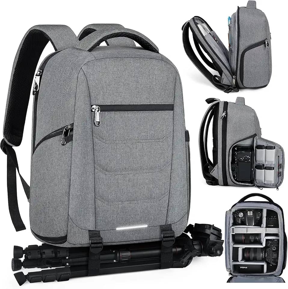 SDYSM Mochila profissional para câmera DSLR SLR sem espelho, impermeável, para laptop, com capa de chuva