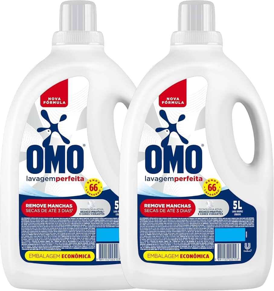 Omo Sabão Líquido 2 Unidades Lavagem Perfeita 5L