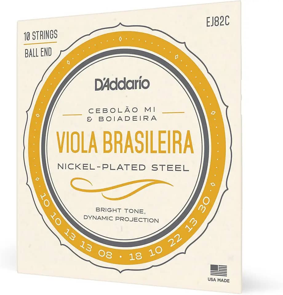 ENCORDOAMENTO DE AÇO PARA VIOLA BRASILEIRA EJ82C - CEBOLÃO MI/BOIADEIRA - D'ADDARIO