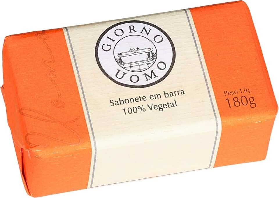 Sabonete em Barra Para Mãos e Corpo, Masculino, Giorno Uomo, 180 g, Laranja
