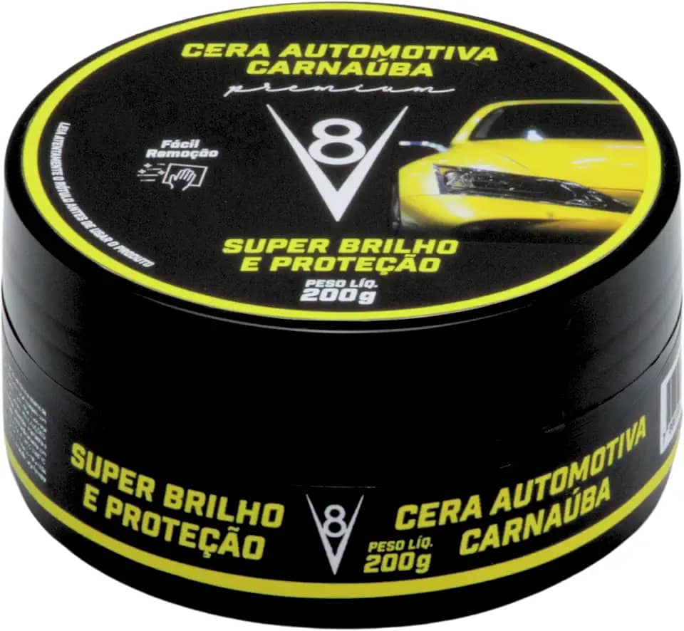 Cera Automotiva Pastosa, V8, 200 g, Preto
