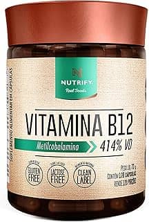 Nutrify Vitamina B12 - Metilcobalamina 414% VD - Multivitamínico - Suplemento Alimentar para Melhorar o Metabolismo Energético - Vegano e Livre de Aditivos Artificiais - 120 Cápsulas