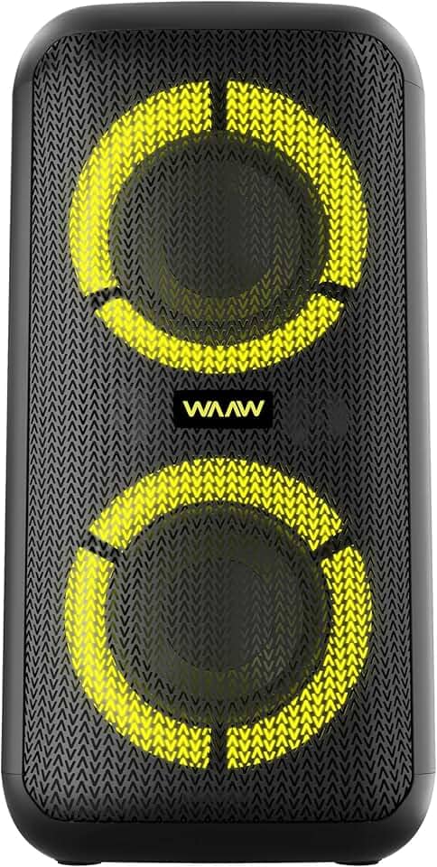 WAAW by ALOK Caixa de Som INFINITE 200 Bluetooth, Tipo Torre, 4 Alto-Falantes com LED's Dinâmicos, TWS, 160W RMS