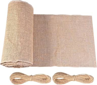 Rolo de lavável, 2 rolos de 10 m, enfeites de barbante, caminho de mesa decorativo de linho para artesanato faça você mesmo, jogos americanos de