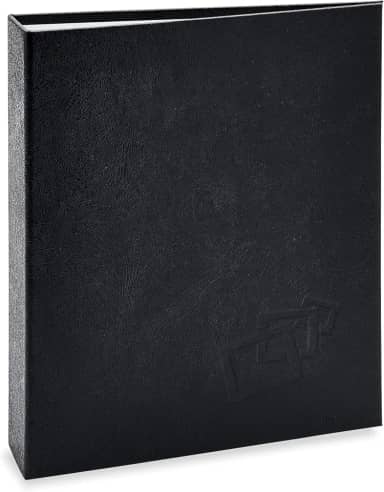 Álbum de fotos Ical, encadernação tradicional, para 60 fotos 10x15cm - envelope plástico transparente - linha Cores - modelo preto texturizado - 164
