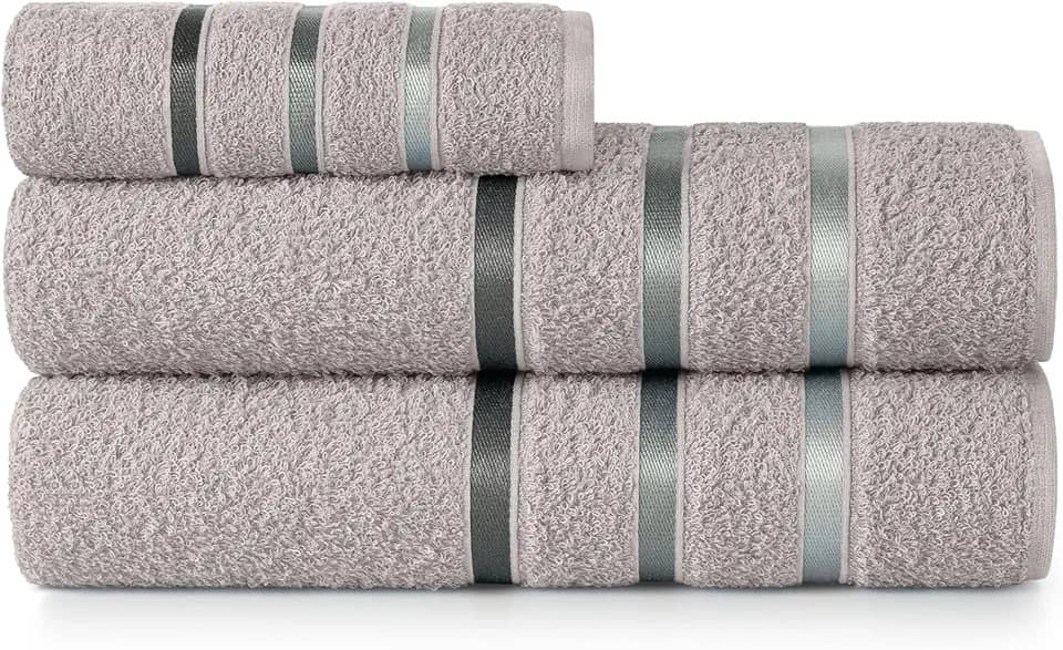 Jogo de Toalha 02 Banho e 01 Rosto, 100% Algodão Teka Dry