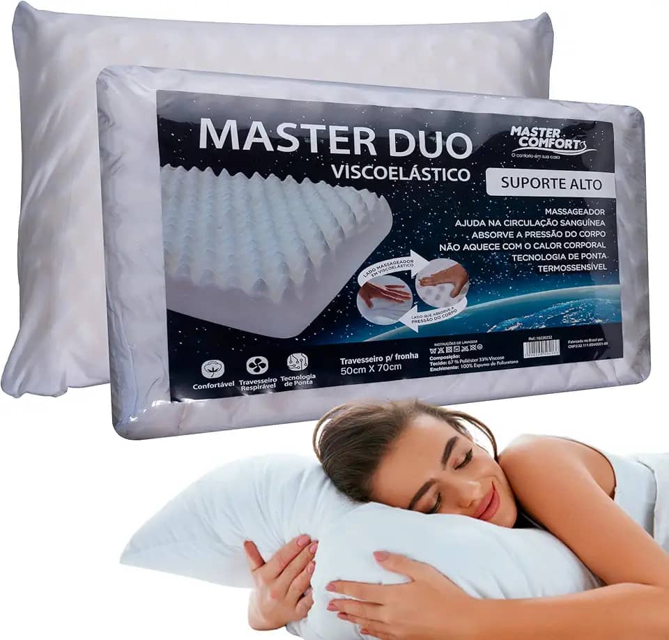 Travesseiro Nasa Master Duo Suport Alto Master Comfort