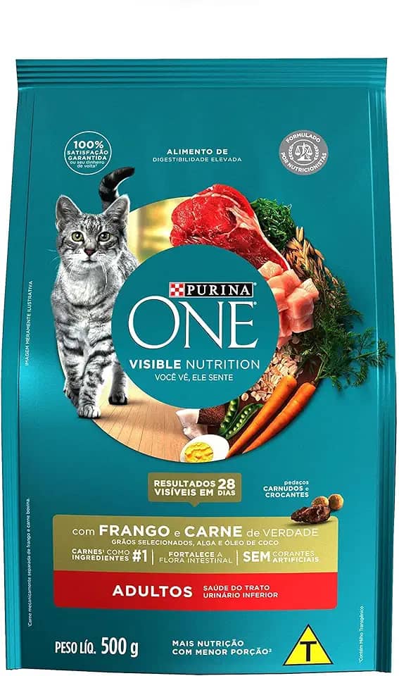 Ração Gatos Adultos PURINA ONE Frango e Carne 500g