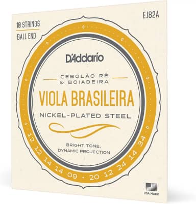 Encordoamento Para Viola Brasileira Cebolão RE/Boiadeira D'Addario Nickel Plated Steel EJ82A