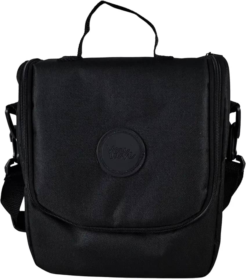 Lancheira Térmica Infantil Preta Alça Ajustável