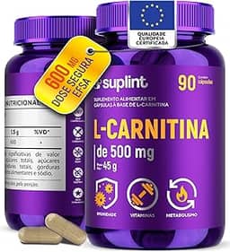 L-Carnitina 500 MG para Energia & Foco | Auxilia no Metabolismo e na Saúde Cardiovascular | Suplemento Sem Glúten Não Transgênico | Desenvolvido na Holanda | 90 Cápsulas