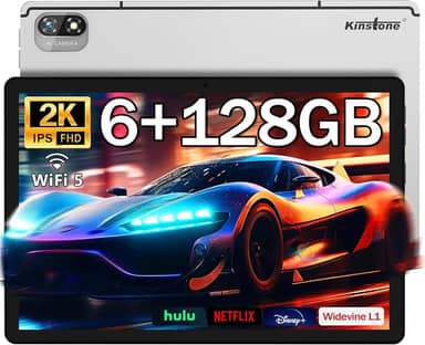 kinstone Tablet Android para jogos de 10,1 polegadas com câmera dupla de 13 MP, processador MTK8183 Octa-Core 2,0 GHz, 6 GB de RAM + 128 GB de ROM, 2,4 + 5 G WiFi de banda dupla + Bluetooth 5.0 (cinza