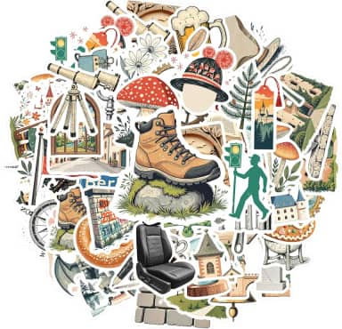 70 peças Alemanha Tour Arquitetura Marcos Cultura Adesivos Brinquedo DIY Adesivos Vintage Viagem Pacote de Adesivos para Laptop Bagagem Scrapbook Diário Adesivo Notebook Bagagem Copo Celular