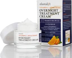 Elastalift Creme Noturno Renovador, Iluminador De Vitamina C + Hidratante Com Ácido Hialurônico Para O Rosto, Loção Tratamento Facial Corretivo Sem Óleo, Cuidados A Pele Do Rosto 1,75 Fl Oz