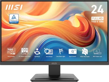 MSI PRO MP243L E14 61.0 cm IPS Gaming Desktop Monitor 1920 x 1080 (FHD), 144Hz, sincronização adaptável, pronto para HDR, HDMI, porta VGA, montagem VESA, inclinação, moldura fina de 4 lados, 1 ms