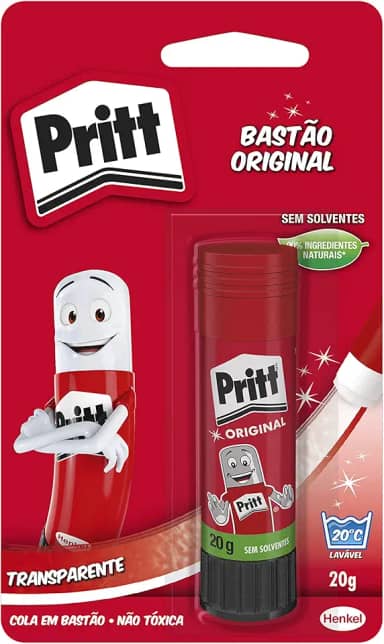 Cola em Bastão Pritt, ideal para escola ou escritório, Cola para artesanato excelente para trabalhos de colagens, Cola escolar segura para crianças, 1x20g