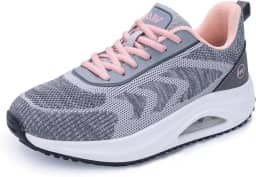 Tênis de caminhada feminino com suporte de arco ortopédico para fascite plantar tênis de corrida