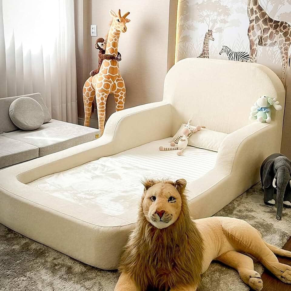 Cama Montessoriana Infantil Solteiro - Com colchão - Little Duck (Linho)