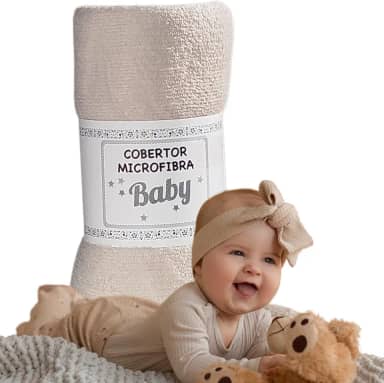 Manta Cobertor de Bebê Infantil em Microfibra Mantinha Antialergica (Bege Classico)