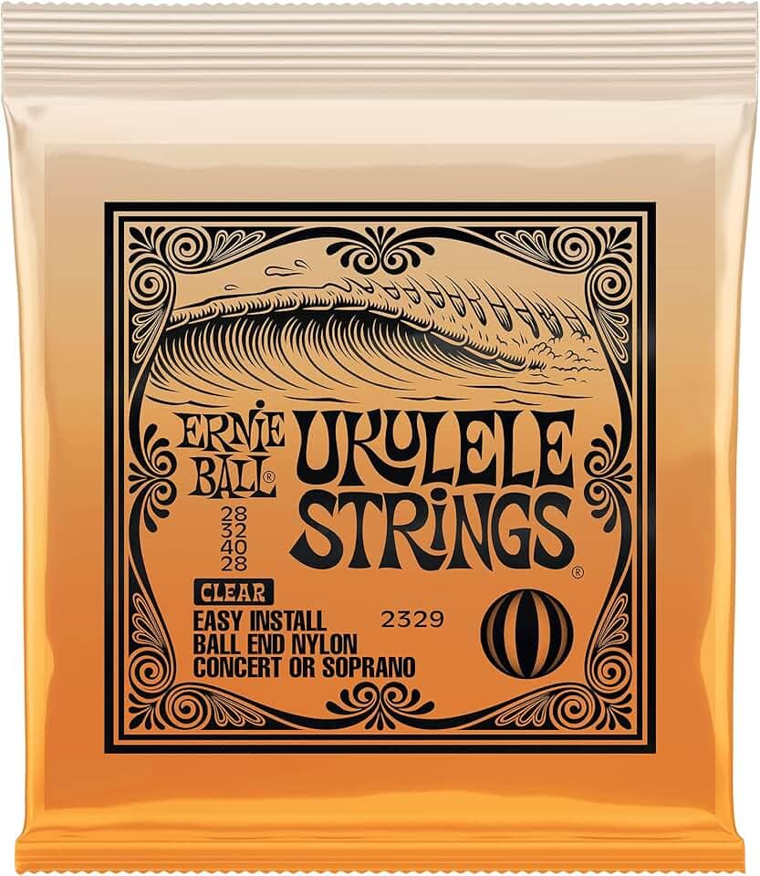 Ernie Ball Ukulele Ball End Nylon Strings, Clear (P02329)