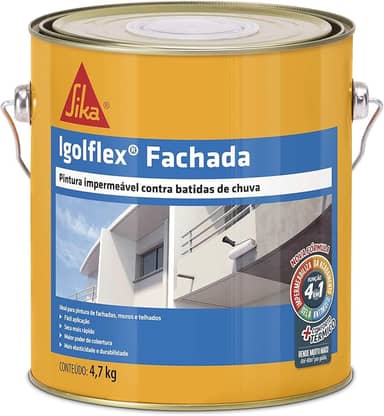 Sika - Igolflex Fachada Branco - Fachadas e paredes - Fácil aplicação - Lata 4,7kg