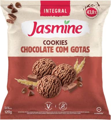 Jasmine Cookies de Chocolate com Gostas Integral 120g