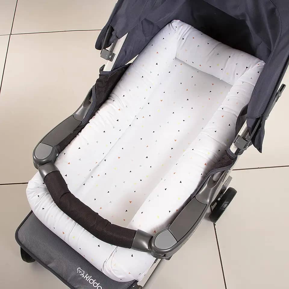 Biramar Baby New York Mini Triângulo Ninho para Carrinho e Mini Berço, Branco, 64 x 36 x 10 cm