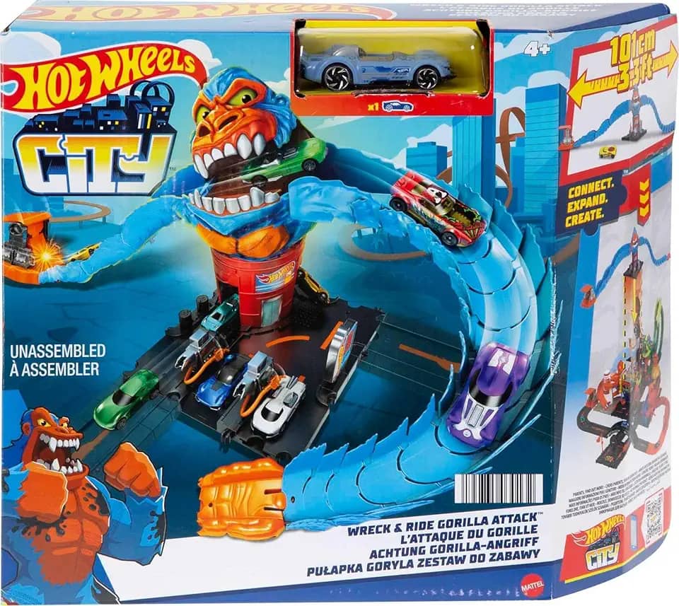 Hot Wheels City Pista de Brinquedo Nêmesis Gorila para crianças a partir de 4 anos
