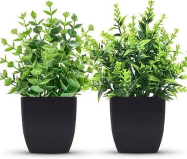 2 pacotes pequenas plantas falsas plantas artificiais vegetação em vasos para casa quarto banheiro casa de fazenda cozinha decoração interior