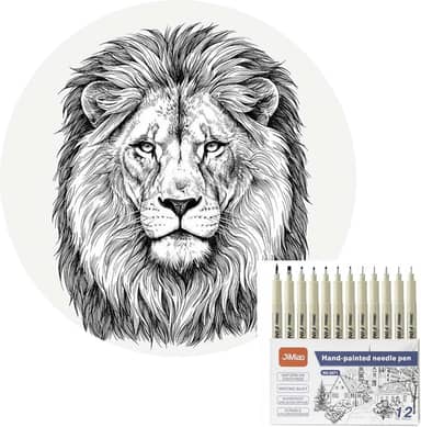 Conjunto de 12 Canetas Nanquim Profissionais, Pontas Diferentes 0.2-3.0mm, à Prova D'água, para Mangá, Desenho Técnico, Lettering e Caligrafia