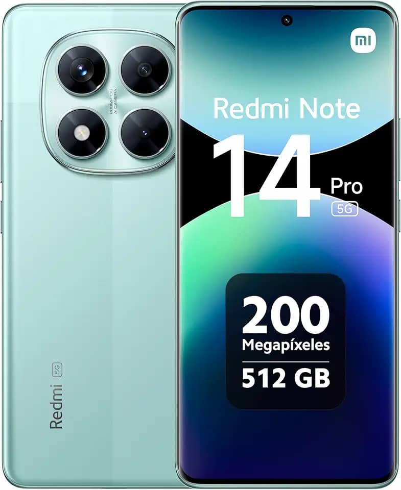 Smartphone Xiaomi Redmi Note 14 Pro 5G Coral Green (Verde) 12GB RAM 512GB ROM NFC [ 24090RA29G ]