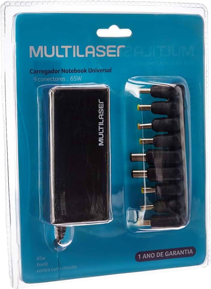 Carregador Notebook Compacto 65W Automático 10 Conectores Multilaser - CB082