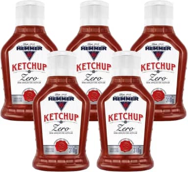 Ketchup Tradicional Zero Açúcar 310g Hemmer (5 X 310g)