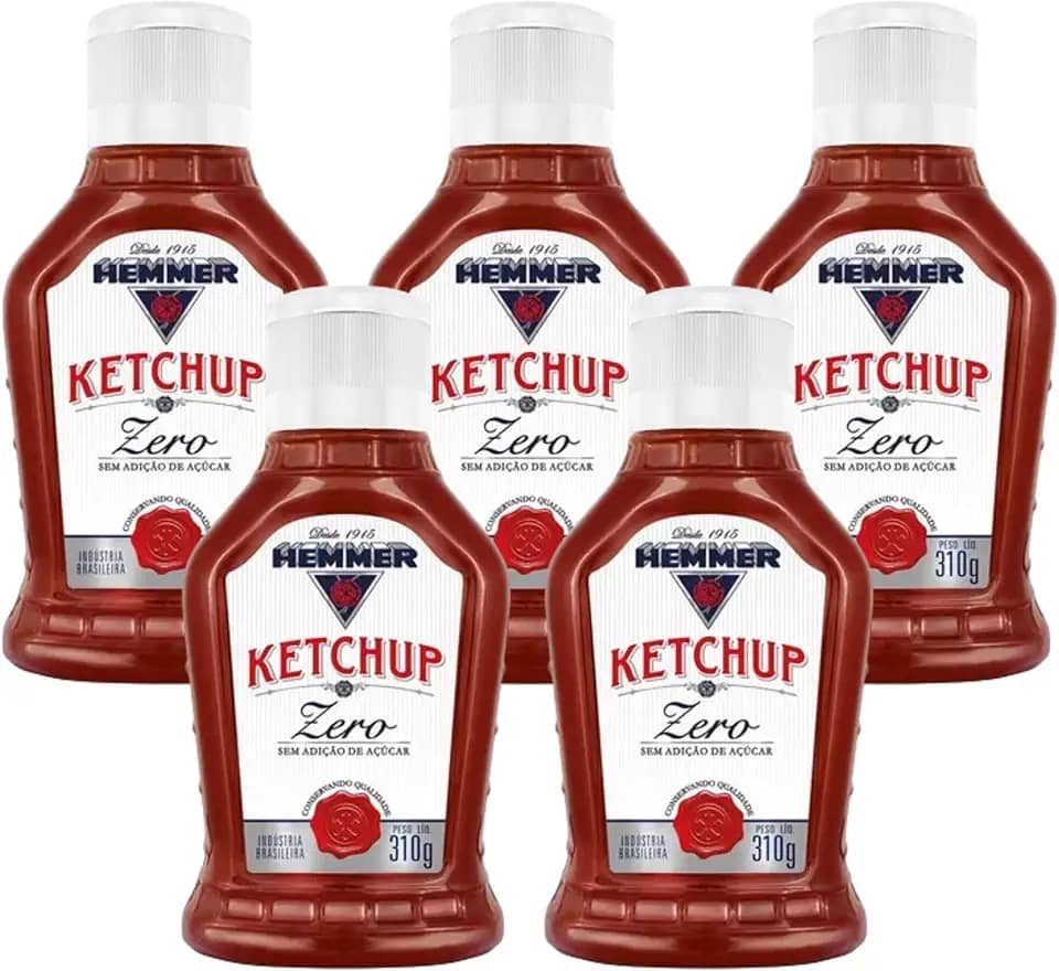 Ketchup Tradicional Zero Açúcar 310g Hemmer (5 X 310g)