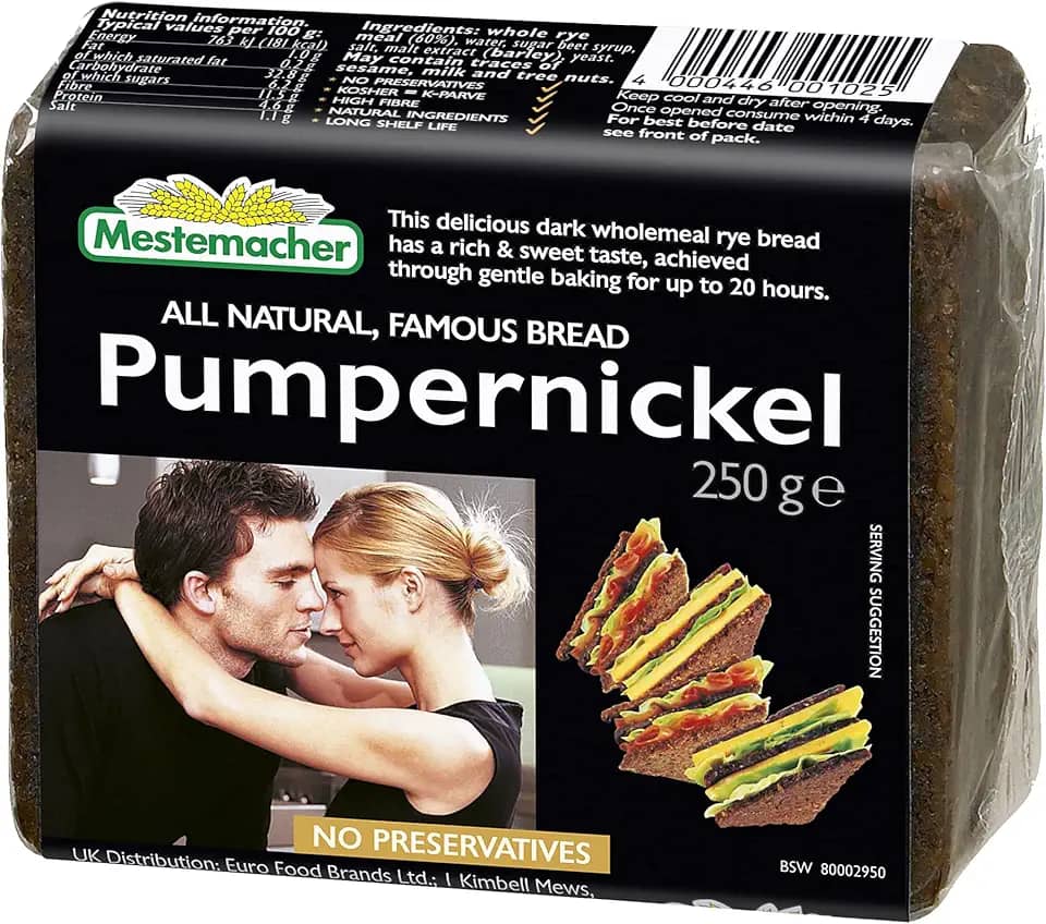 Mestemacher Pão Pumpernickel 250G (Centeio Integral E Malte)